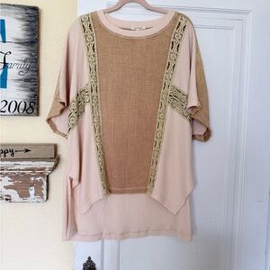 Oli & Hali Pink and Brown Layered Boho Tunic